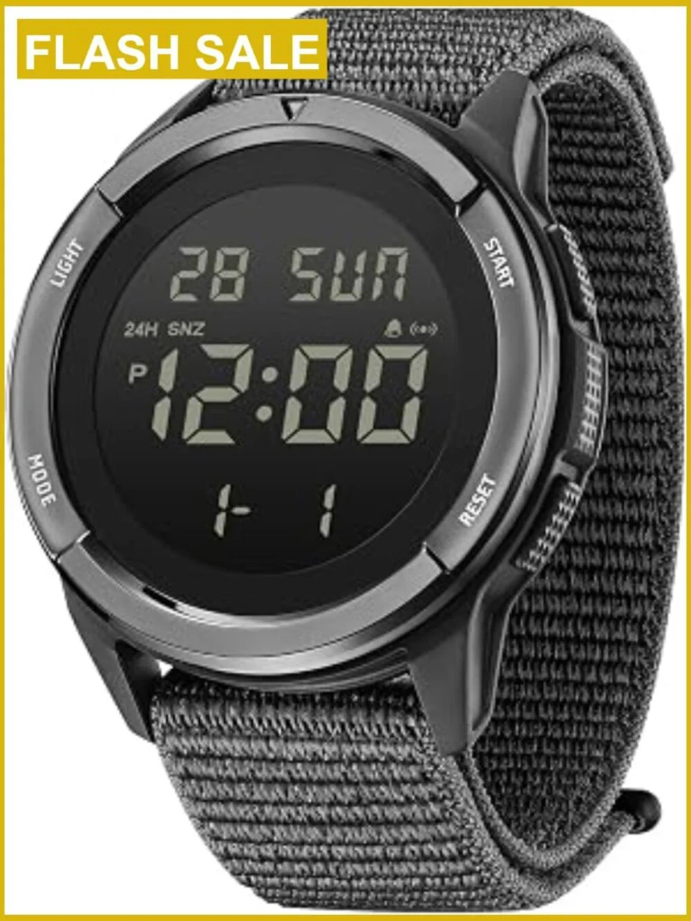 Tactical Military Digital Watch for Men Women Ultralight Nylon Strap 50M